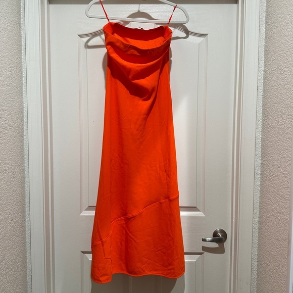 Aritzia Babaton Strapless Orange Resolution Dress - Picture 2 of 5